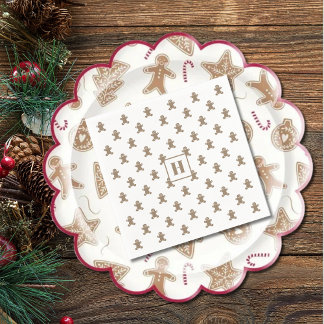 Serviette En Papier Initial, Gingerbread Man Cookies Holiday Paper