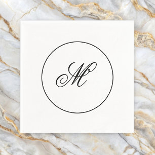 Serviette En Papier Initiale de monogramme élégant 