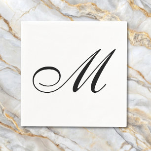 Serviette En Papier Initiale de monogramme élégant 