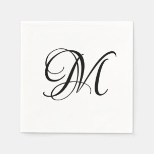 Serviette En Papier Initiale de monogramme moderne 