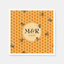 Initiales de monogramme d'abeilles miel Mariage d'