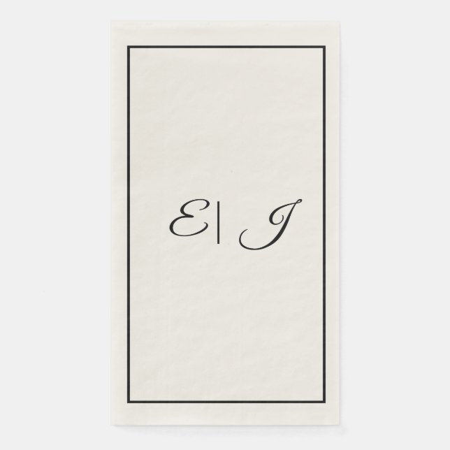 Serviette En Papier Initiales de monogramme rétro écriture classique m (Devant)