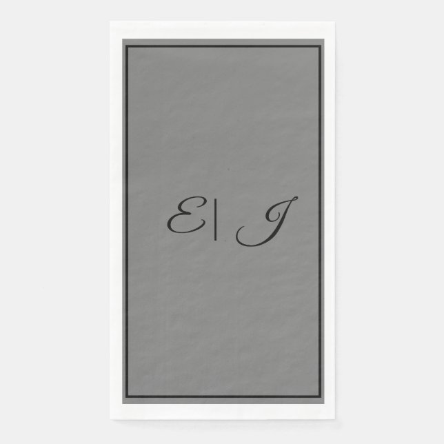 Serviette En Papier Initiales de monogramme Retro Script Élégant Maria (Devant)