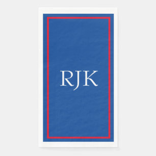Serviette En Papier Initiales Monogrammes personnalisés Rouge Bleu Bla