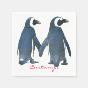 Serviette En Papier Inséparables Penguin Couple Thunder_Cove