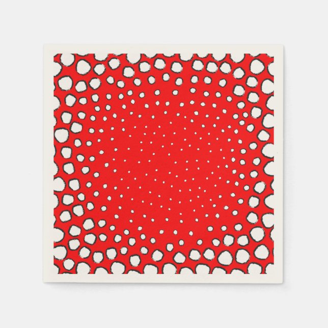 Serviette En Papier Inspiré par les plumes d'oiseaux de faisan rouge (Devant)