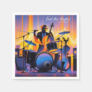 Serviette En Papier Instruments de musique abstraits rétro pop dramati