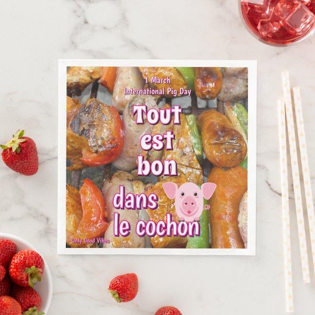 Serviette En Papier International Pig Day (En situation)