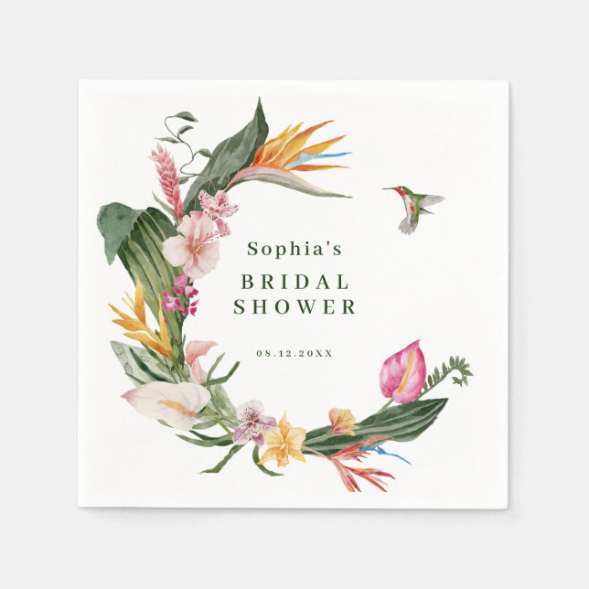 Serviette En Papier Invitation à la nuptiale de couronnes florales tro (Devant)