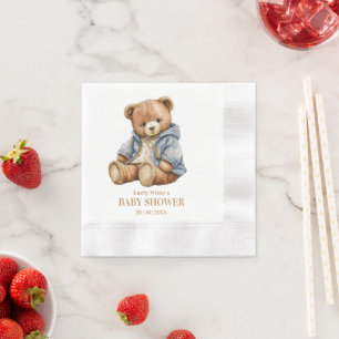 Serviette En Papier Invitation à une Baby Shower Nounours Peut à peine
