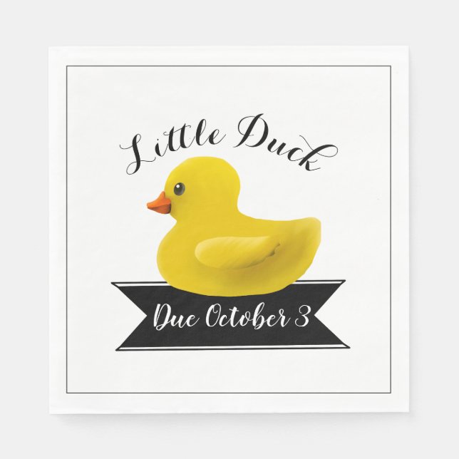 Serviette En Papier Invitation au Baby shower de canard (Devant)