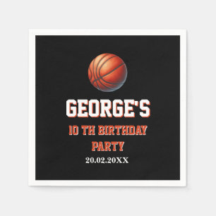Serviette En Papier Invitation Basket-ball, Fête d'anniversaire garçon