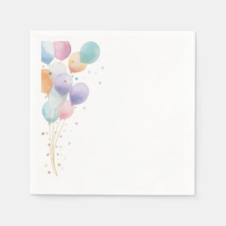 Serviette En Papier Invitation d'anniversaire aux ballons pastel