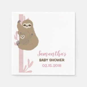 Serviette En Papier Invitation de baby shower de fille de paresse
