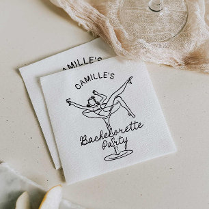 Serviette En Papier Invitation de fête de Bachelorette au Champagne Ré