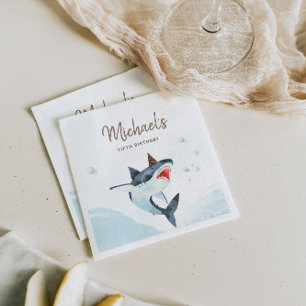 Serviette En Papier Invitation de requin Jaw-some