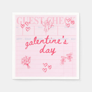 Serviette En Papier Invitation Galentine's Day pour copines