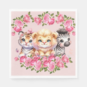 Serviette En Papier Invitation pour la Baby Shower de la petite fille