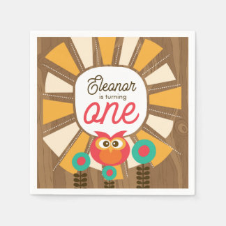 Serviette En Papier Invitation pour le premier anniversaire de la chou