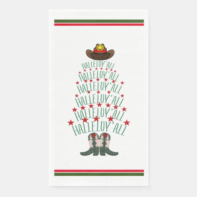 Serviette En Papier Invité de l'arbre de Noël Cowboy 2024 (Devant)
