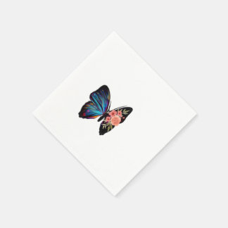 Serviette En Papier Iridescent Butterfly Floral Cocktail Napkins - Bri