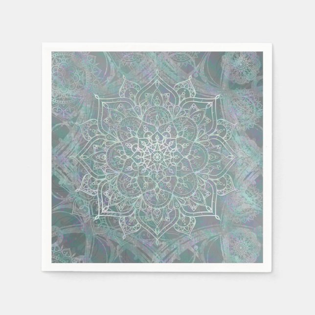Serviette En Papier Iridescent Shtoujours Mandala Boho Chic (Devant)