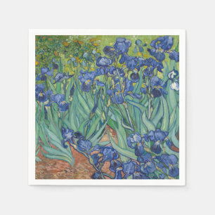 Serviette En Papier Iris, Peinture à l'huile florale, Vincent Van Gogh
