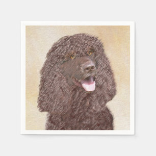 Serviette En Papier Irish Water Spaniel Peinture - Original Dog Art