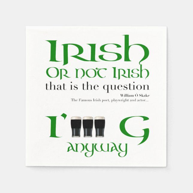 Serviette En Papier Irlandais ou non Original St Patrick P Napkin (Devant)