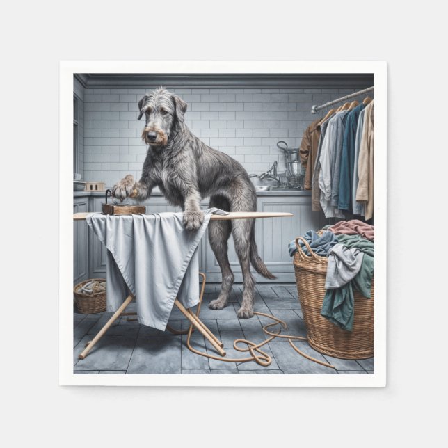 Serviette En Papier Irlandais Wolfhound Ironing Clothes (Devant)