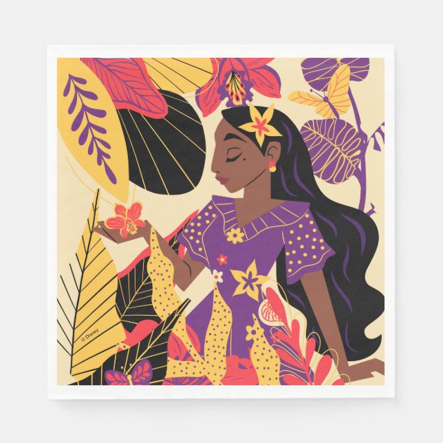 Serviette En Papier Isabela d'Encanto | Graphique floral (Devant)