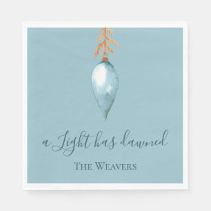 Serviette En Papier Isaïe 9:2 Aquarelle originale Noël chrétien