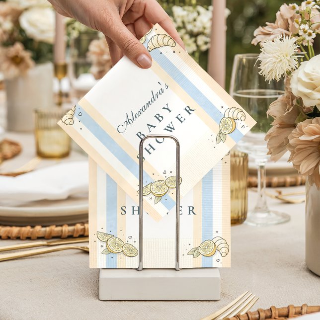 Serviette En Papier Italian Café Doodle Stripes (Créateur téléchargé)