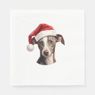 Serviette En Papier Italien Greyhound Santa Hat Sweat de Noël animal