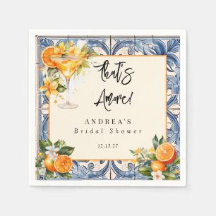 Serviette En Papier Italien Vintage   Orange Citron   Mariage & Shower