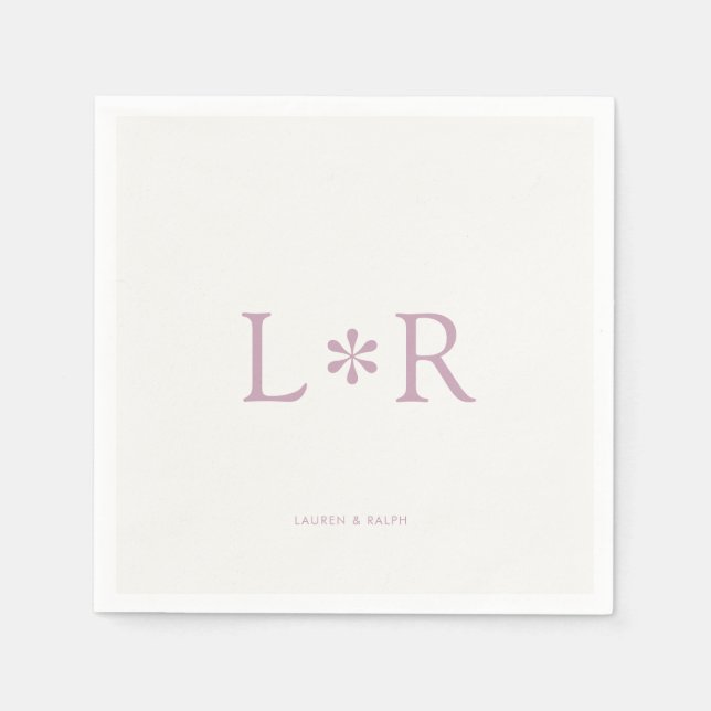 Serviette En Papier Ivory & Lilac | Stylish Modern  (Devant)