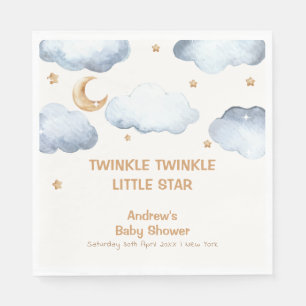 Serviette En Papier Ivory Moon Stars Twinkle Boy Baby shower