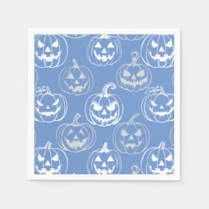 Serviette En Papier Jack-o-lanternes Motif.Blanc L bleu BG