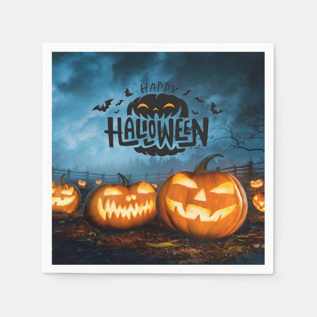 Serviette En Papier Jack-O-Lanterns (Devant)
