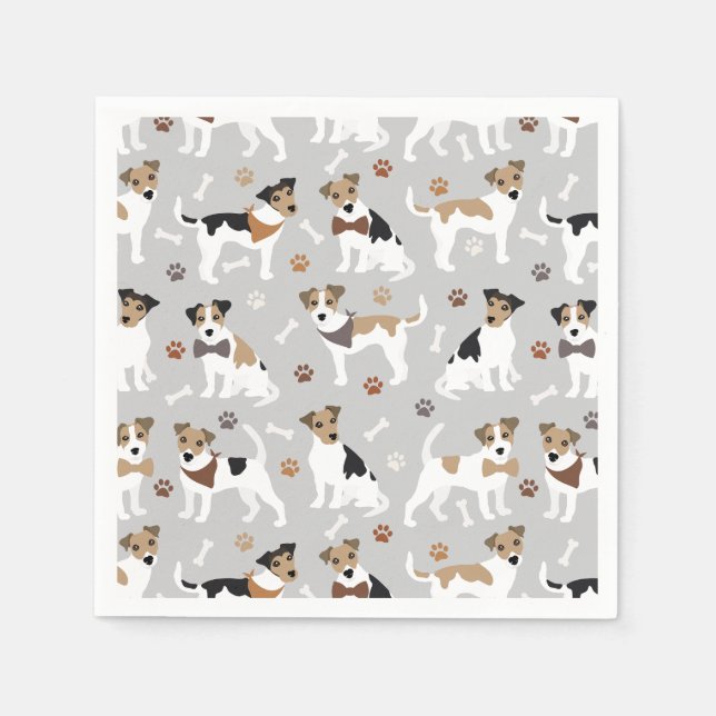 Serviette En Papier Jack Russell Patrouilles Terrier et serviettes d'o (Devant)