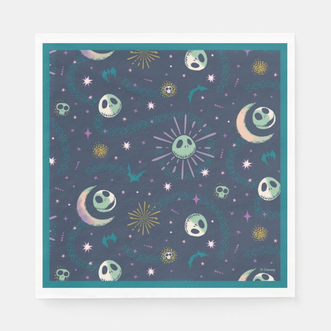 Serviette En Papier Jack Skellington Sun, Moon & Stars Tarot Motif (Devant)