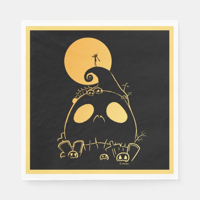 Serviette En Papier Jack Skellington sur Jack Theme Spiral Hill (Devant)