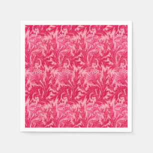 Serviette En Papier Jacobean Flower Damask, Fuchsia et rose clair
