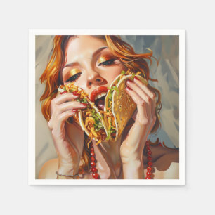 Serviette En Papier J'adore les Tacos