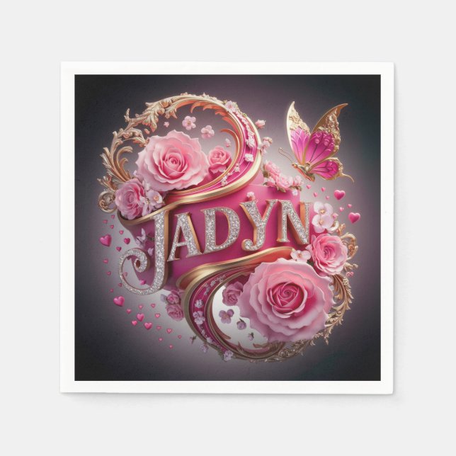 Serviette En Papier Jadyn, anniversaire (Devant)