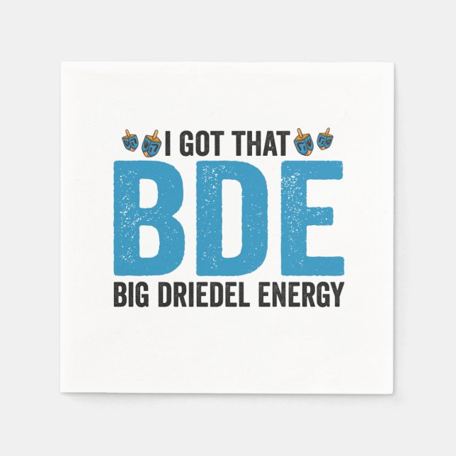 Serviette En Papier J'ai eu ce Big Dreidel Energy Funky Jewish Holiday (Devant)