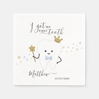Serviette En Papier J'ai eu ma première dent Date de dentition de bébé