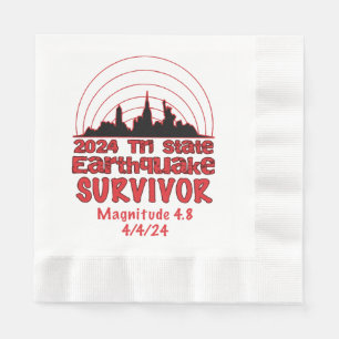 Serviette En Papier J'ai survécu au tremblement de terre de NYC Tri St