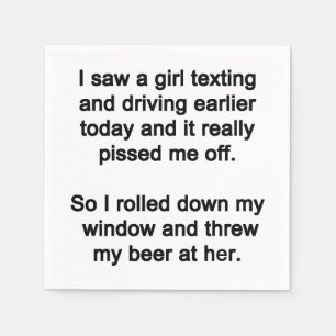 Serviette En Papier J'ai vu une fille texter