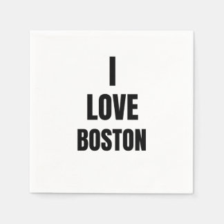 SERVIETTE EN PAPIER J'AIME BOSTON